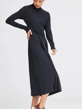 Rag & Bone Shawl Wrap Turtleneck Midi Dress